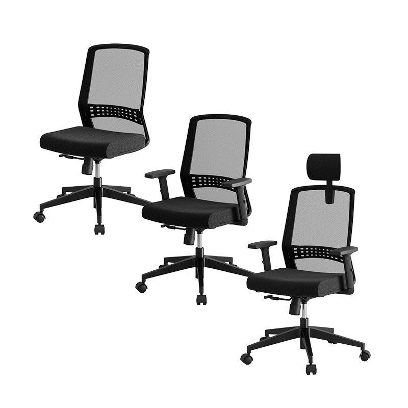 elj-kontorsstolar-direktören-3-varianter Direktören - En kontorsstol med rygg i mesh - Bild 1